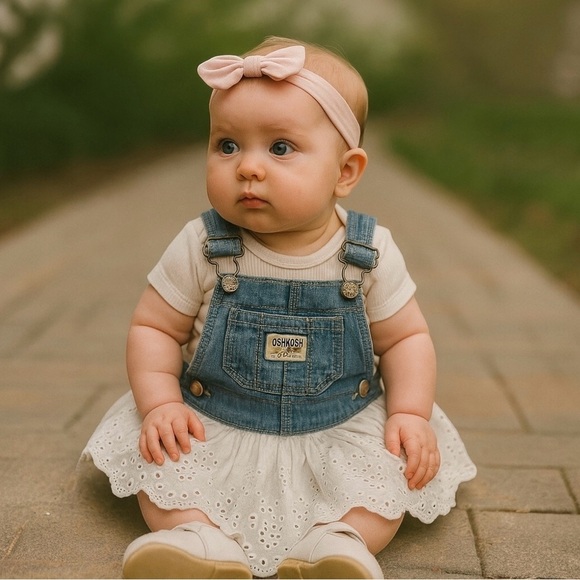 OSHKOSH BABY Overall Eyelet Dress - Picture 1 of 8